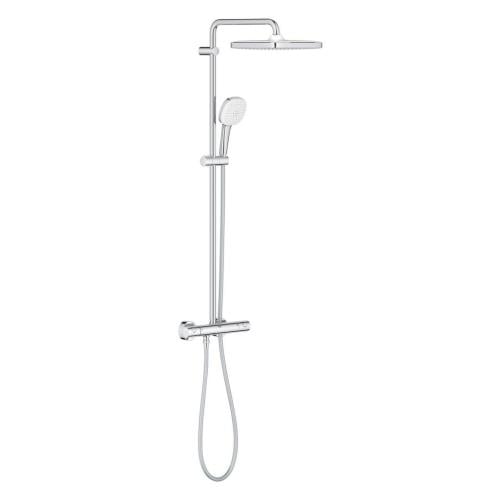 Grohe Tempesta Cosmopolitan System 250 Kare Duvara Monte Termostatik Bataryalı Duş Kolonu, Krom-Beyaz - 26689001