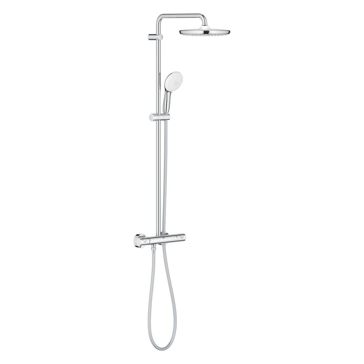 Grohe Tempesta System 250 Duvara Monte Termostatik Bataryalı Duş Kolonu, Krom-Beyaz - 26670001