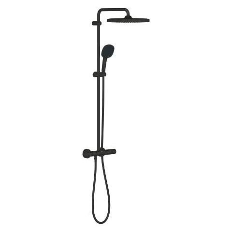 Grohe Tempesta System 250 Kare Duvara Monte Termostatik Bataryalı Duş Kolonu, Mat Siyah - 266892431