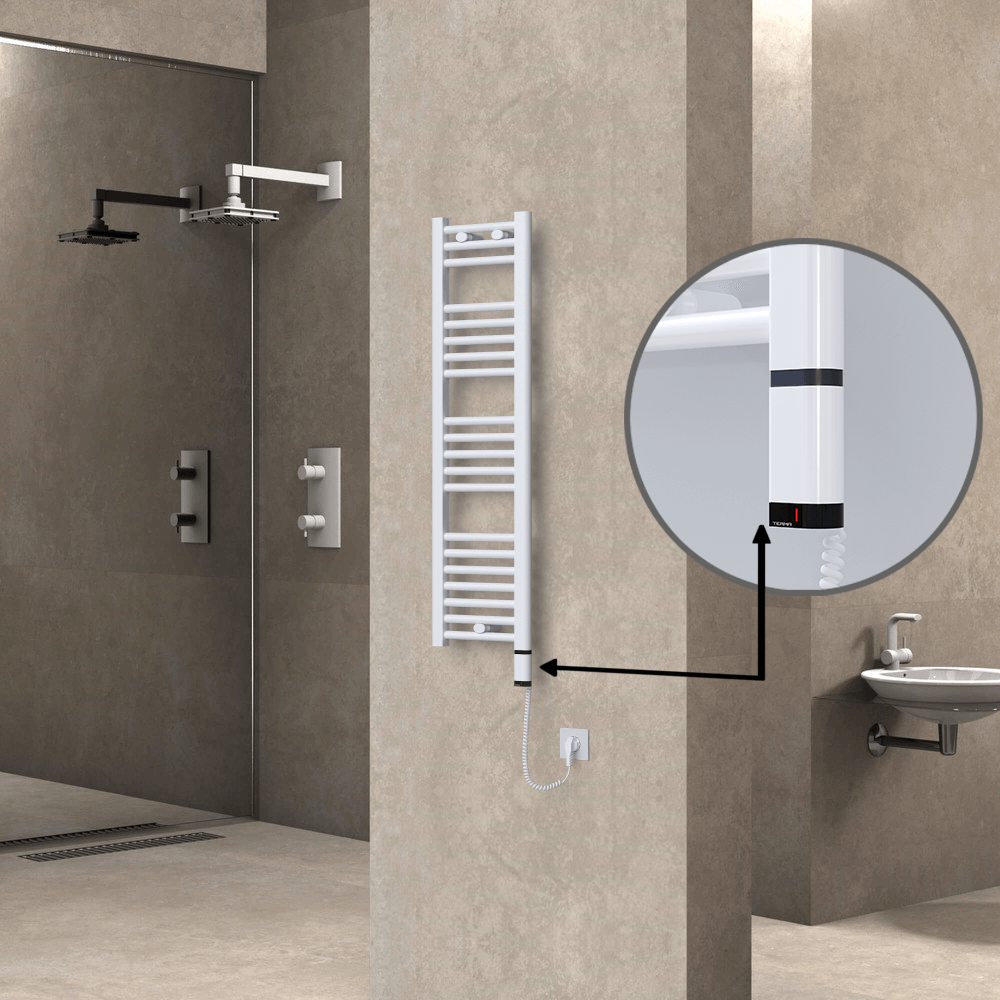 Haiti Elektrikli Havlupan 300x1100 Düz Beyaz Parlak (OneD On/Off ) Sağ 300 Watt