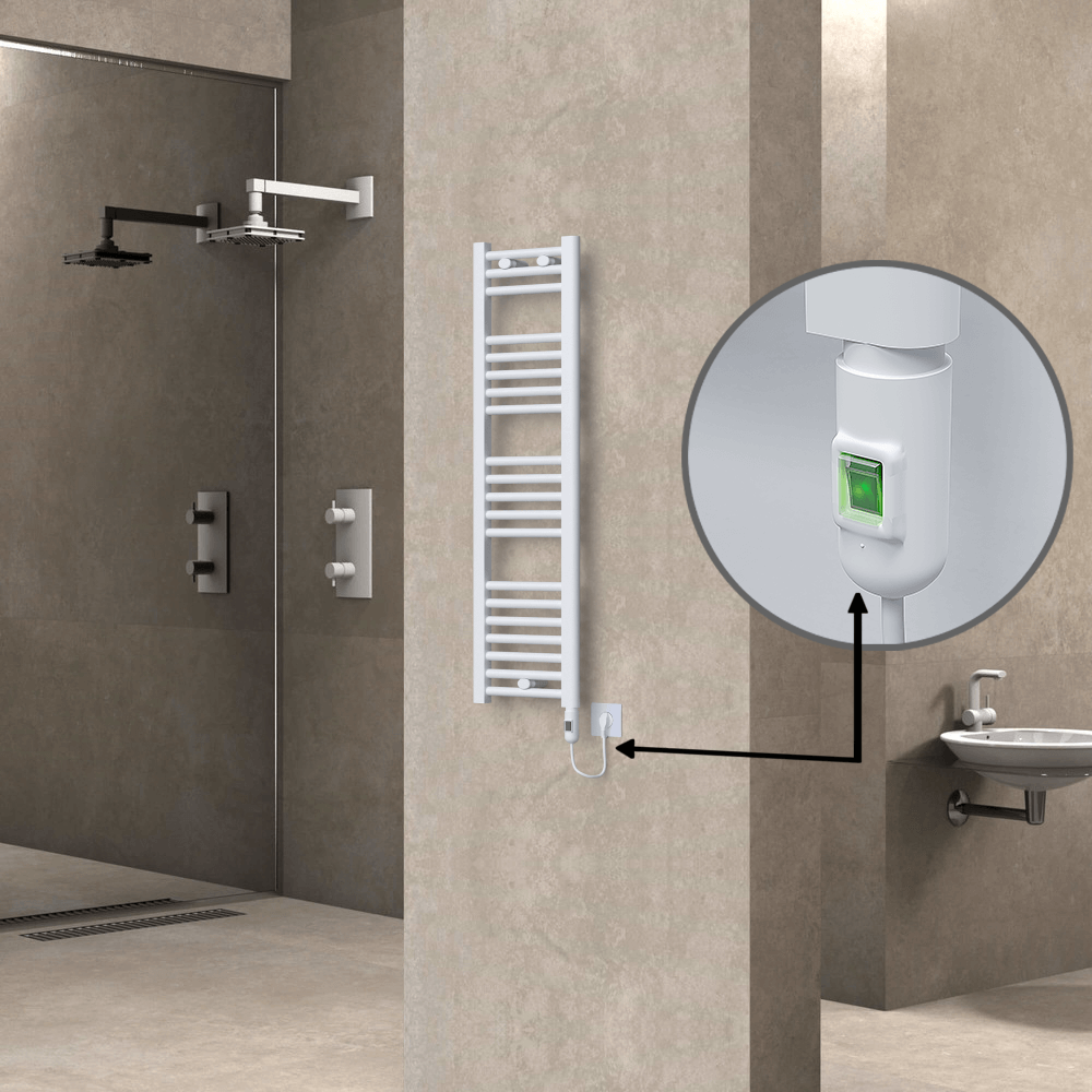 Haiti Elektrikli Havlupan 300x1100 Düz Beyaz Parlak (On/Off Düğmeli) 300 Watt