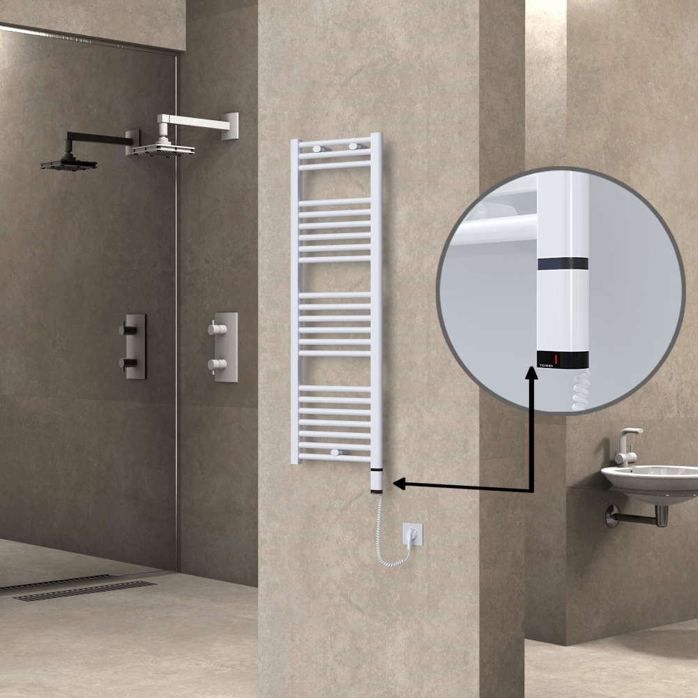 Haiti Elektrikli Havlupan 400x1200 Düz Beyaz Parlak (OneD On/Off ) Sağ 300 Watt