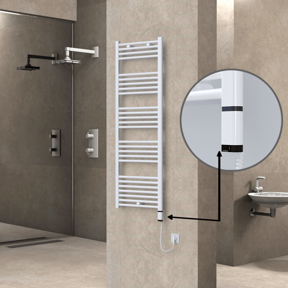 Haiti Elektrikli Havlupan 500x1500 Düz Beyaz Parlak (OneD On/Off ) Sağ 600 Watt