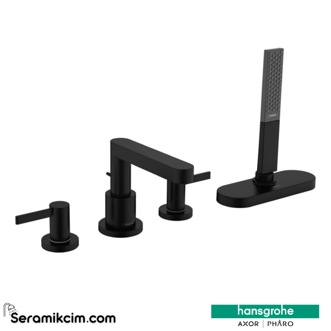 Hansgrohe 4 Delikli Küvet Bataryası Sbox İle Satin Siyah 76444670 - 76444670