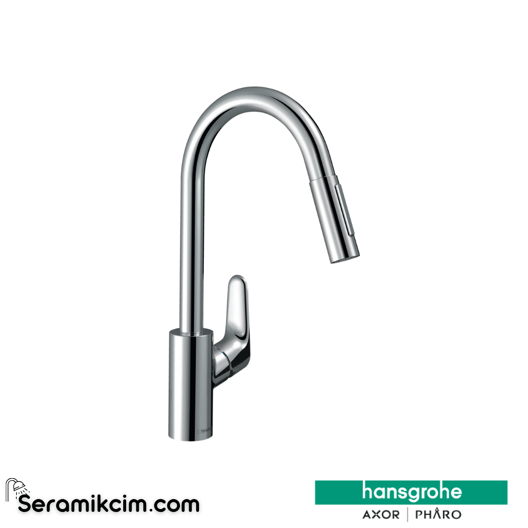 Hansgrohe Focus M41 Tek Kollu Eviye Bataryası 240,Eco, Spiralli ,2Jetli ,Sbox Krom 73895000