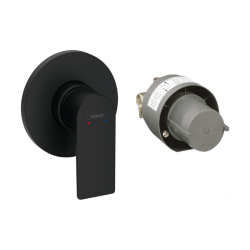Hansgrohe R Eviye Bataryasıris E Tek Kollu Duş Batarya Seti Ankastre (13620180 İç Set Dahil) Satin Siyah 72658670 - 72658670