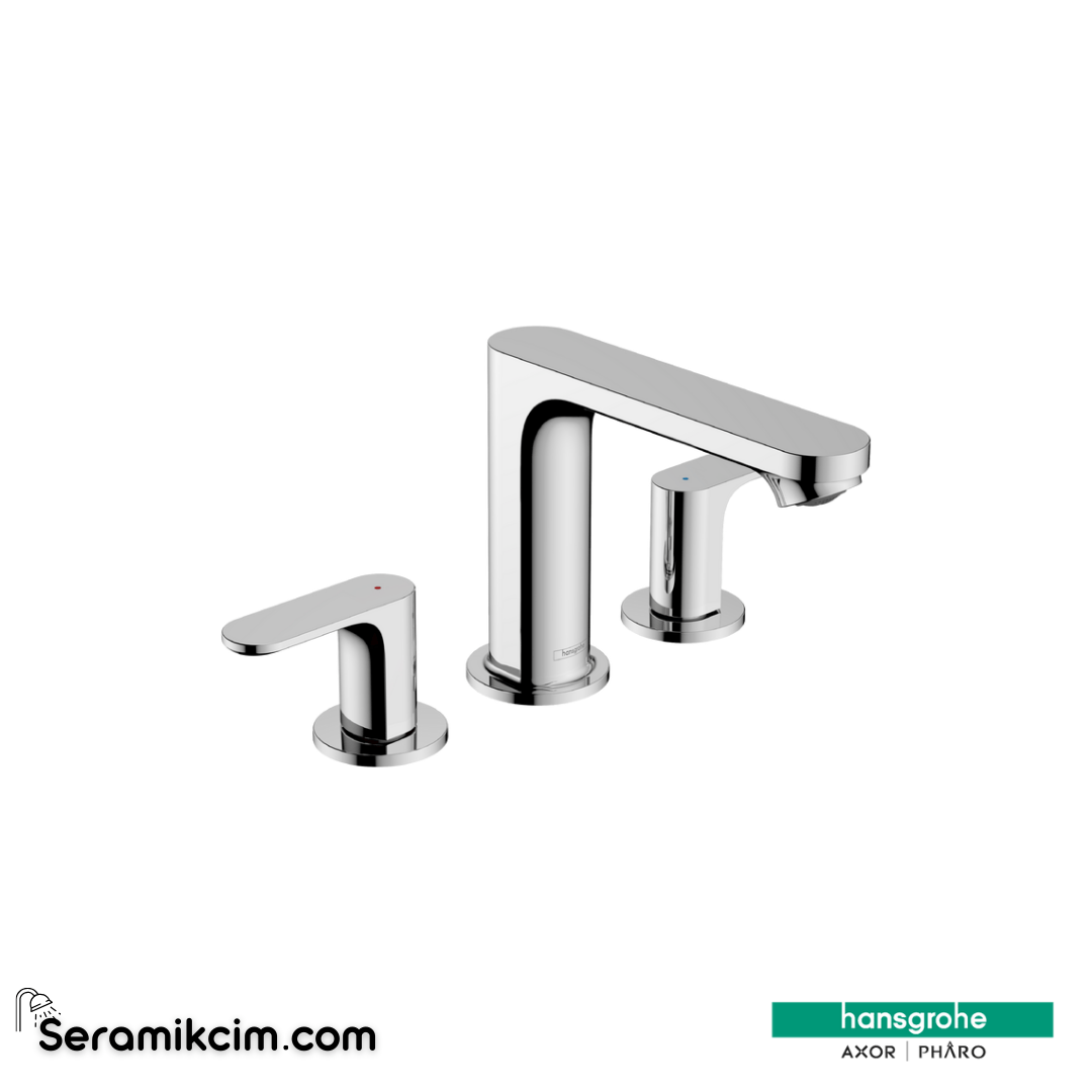 Hansgrohe Rebris E Eviye Bataryası S 3-Delikli Lavabo Bataryası 110 Kumandalı 72530000 - 72530000