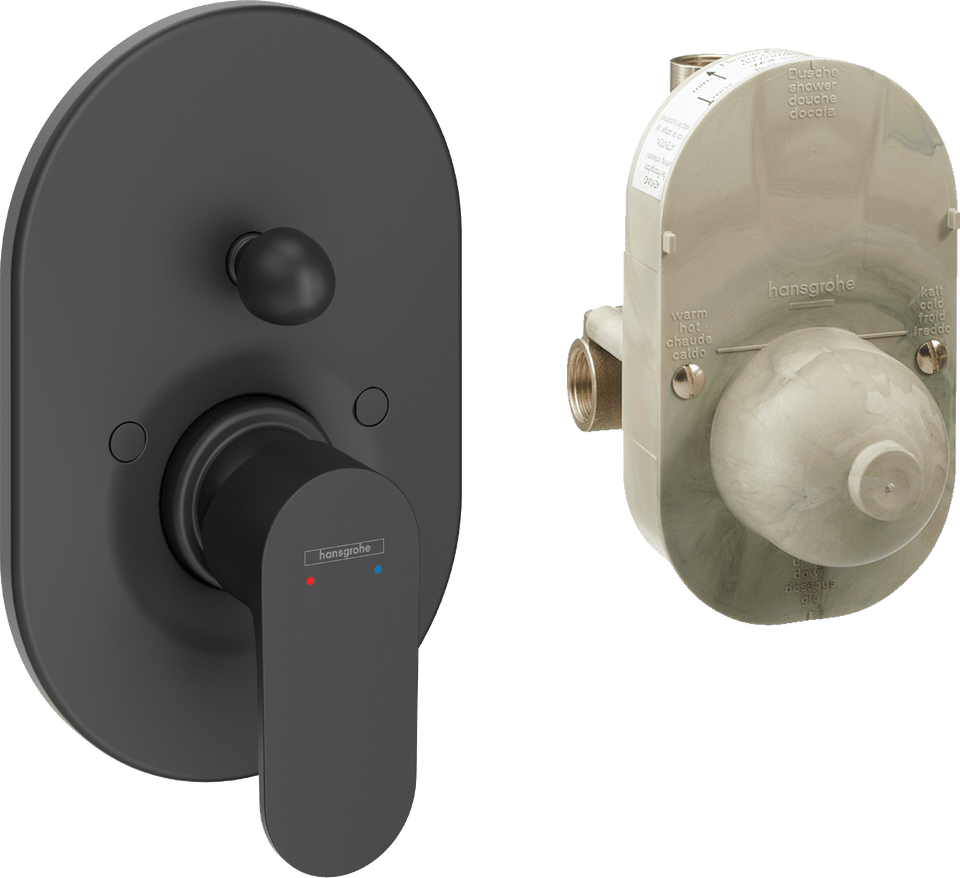 Hansgrohe Rebris E Eviye Bataryası S Tek Kollu Banyo Bataryası Ankastre (31741180 İç Set Dahil) Satin Siyah 72448670 - 72448670