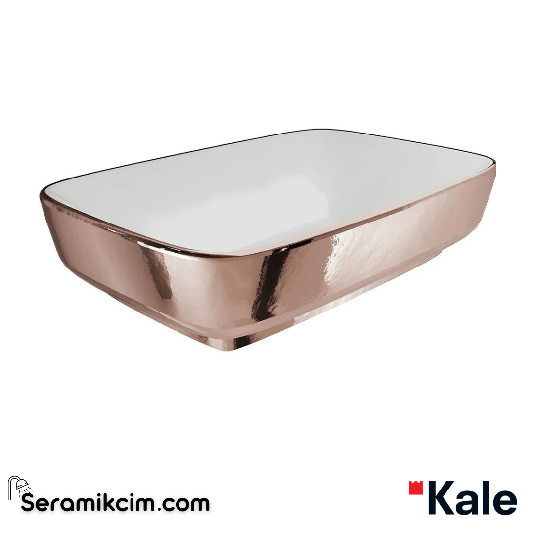 Kale Banyo Dove 60X40 Dikdörtgen Çanak Lavabo Beyaz-Bronz - 310200200624