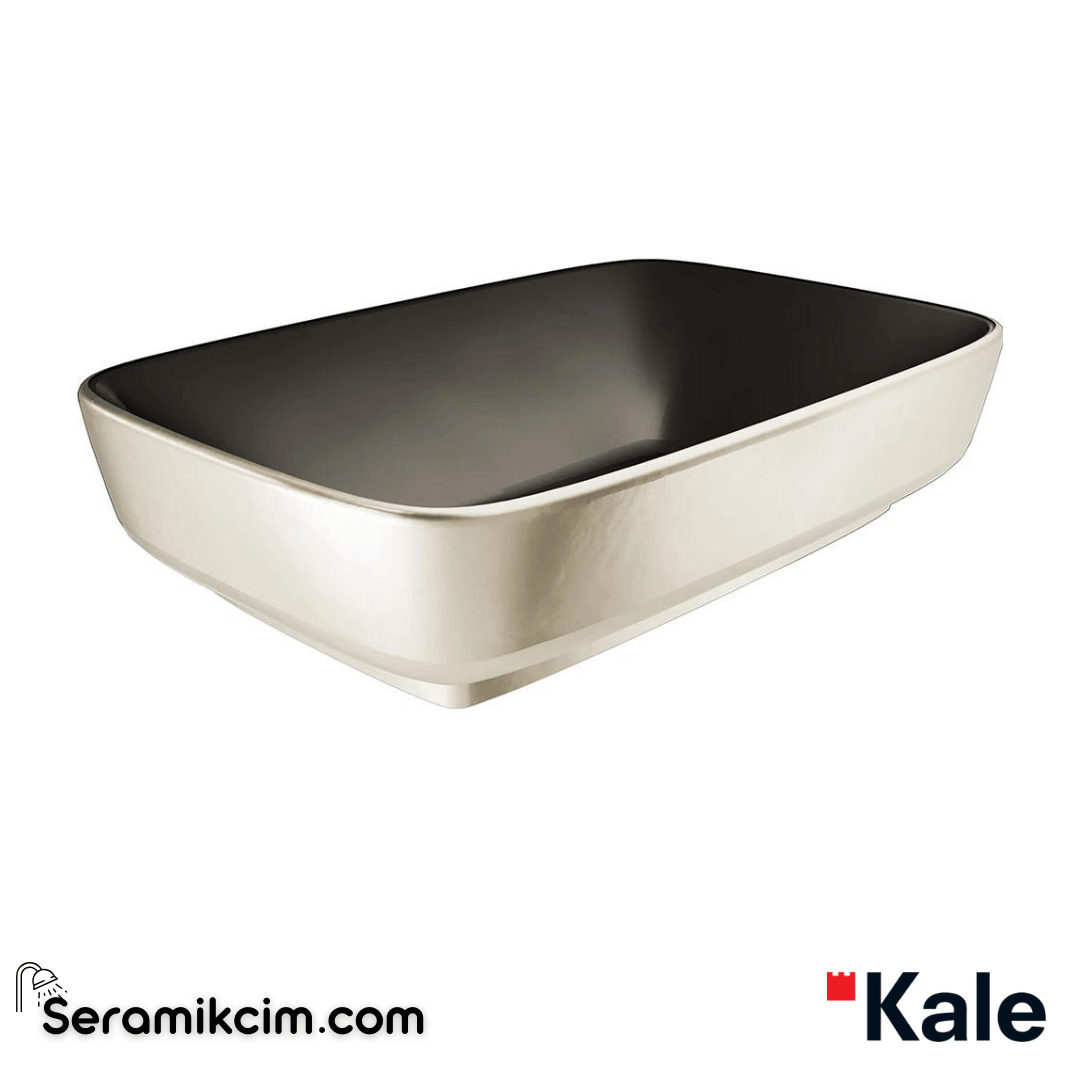 Kale Banyo Dove 60X40 Dikdörtgen Çanak Lavabo Mat Siyah-Platin - 310200200619