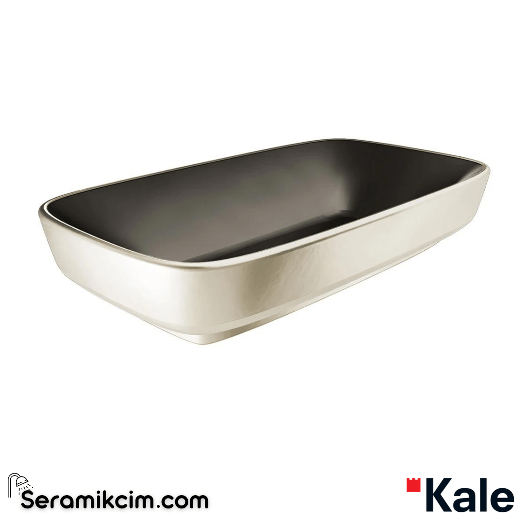Kale Banyo Dove 70X40 Dikdörtgen Çanak Lavabo Mat Siyah -Platin - 310200200625
