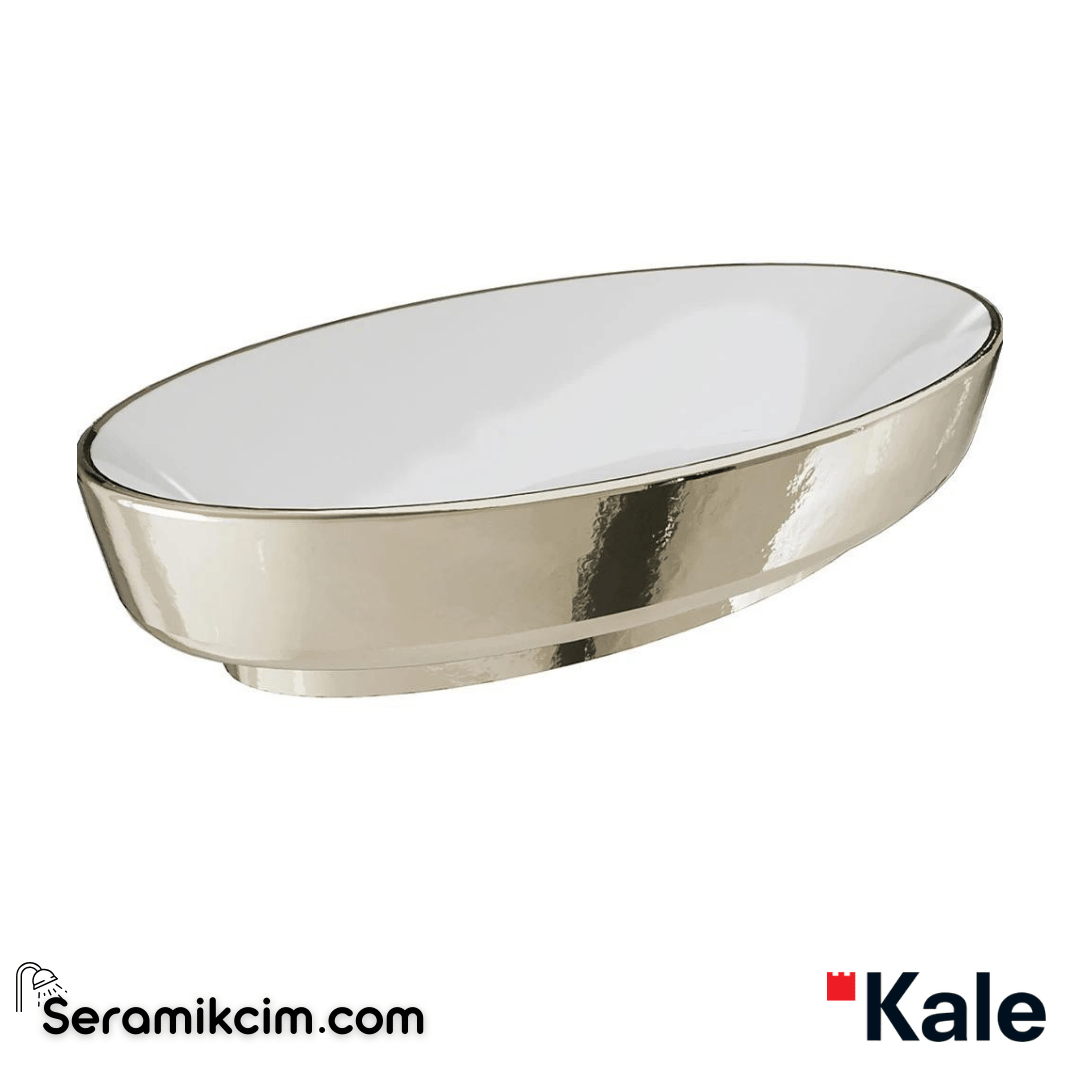 Kale Banyo Dove 70X40 Oval Çanak Lavabo Beyaz -Platin - 310200200634
