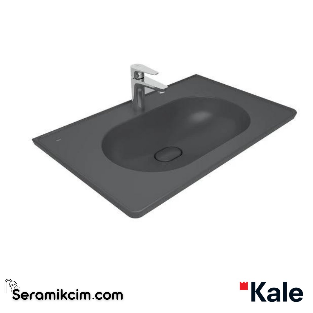 Kale Banyo Zero 2.0 80X50 Etajerli Lavabo Mat Antrasit Gri - 310200200522