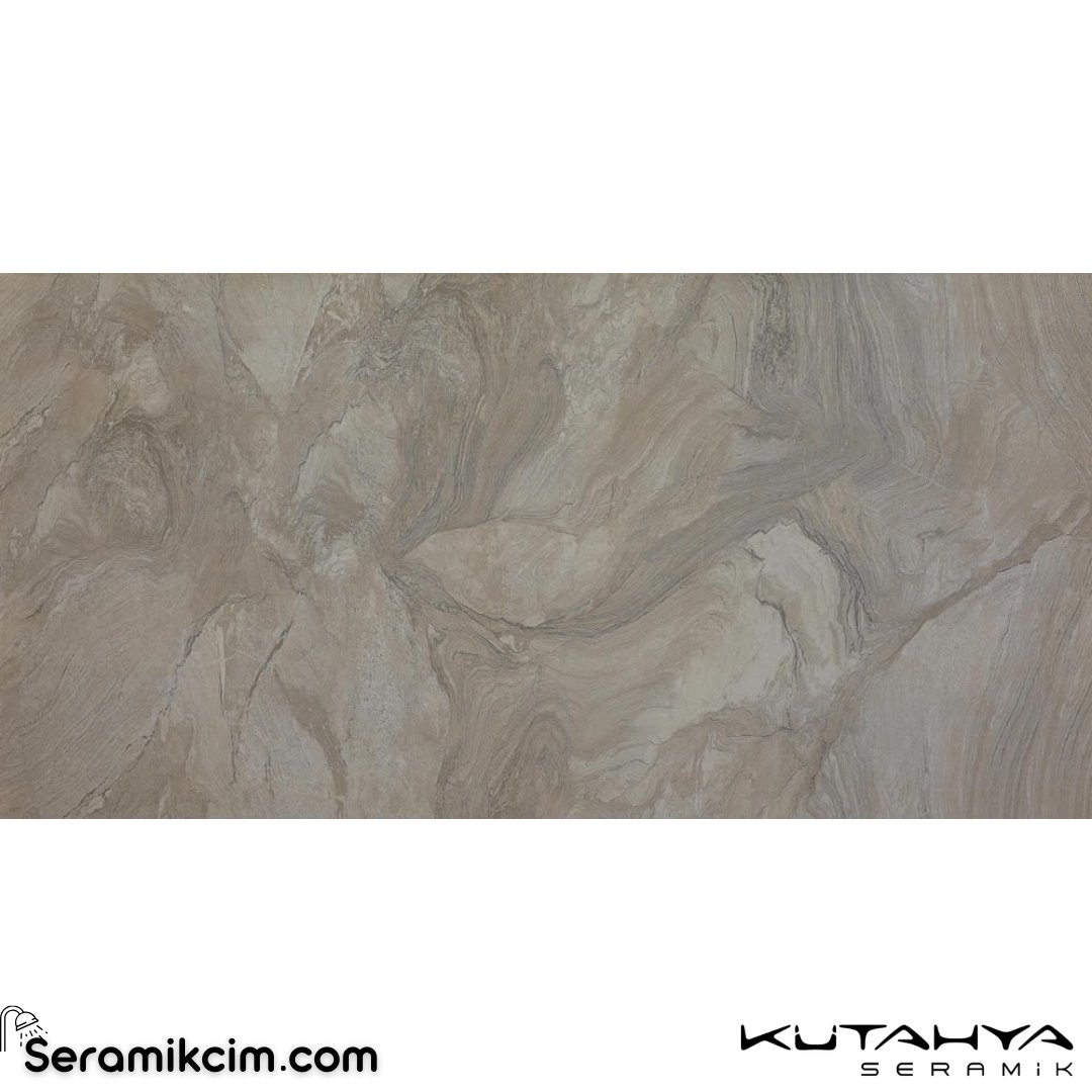 Kütahya Seramik 60x120 Atlantis Vizon Rektifiye Parlak Nano