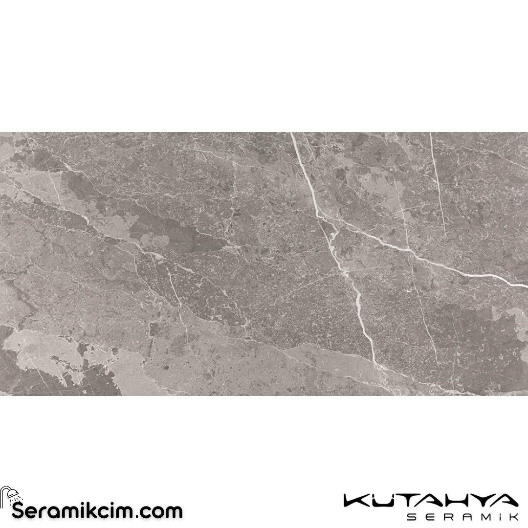 Kütahya Seramik 60x120 Gemstone Koyu Gri Rektifiye Lappato