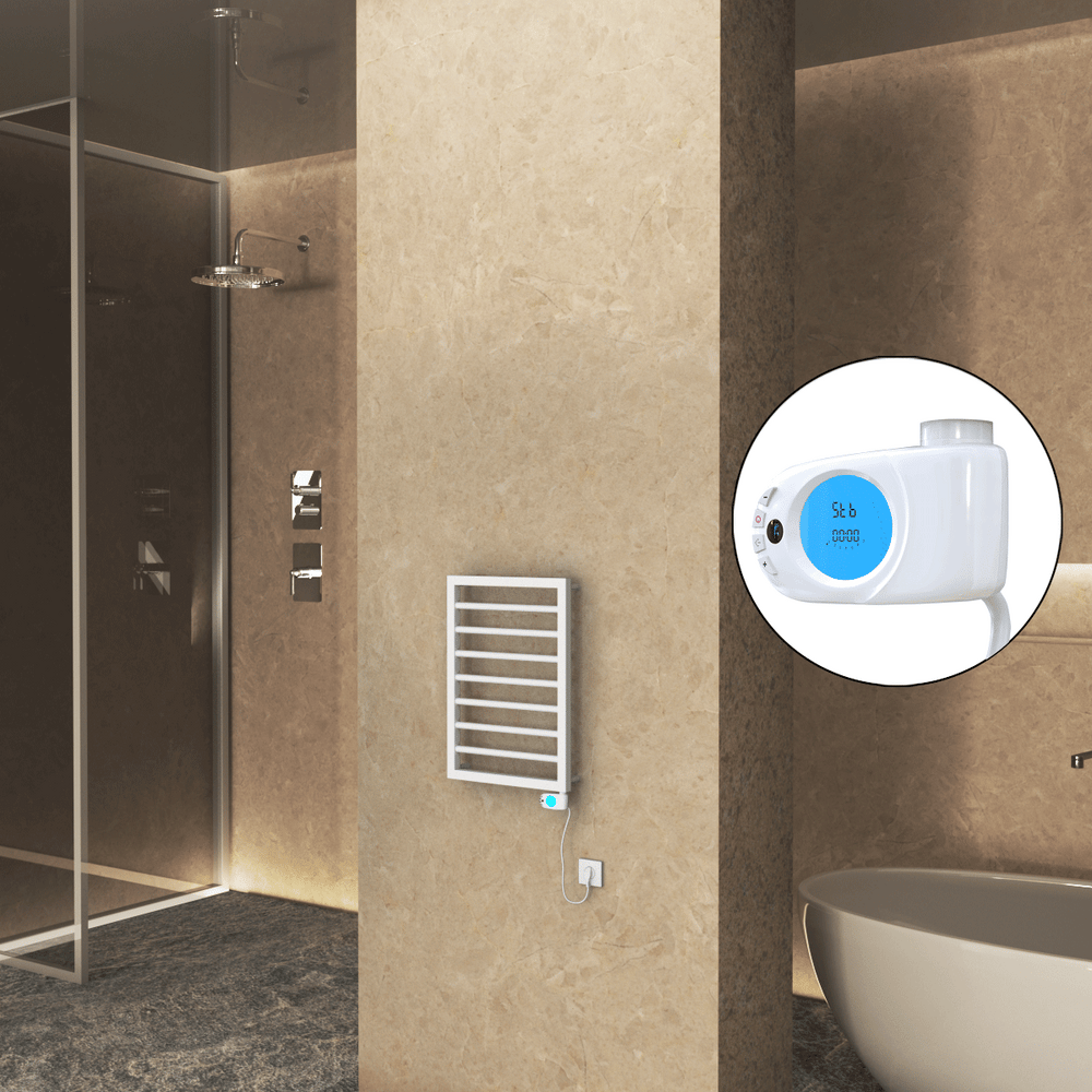 NAXOS Elektirikli Havlupan 450x655 Beyaz Mat (Musa Termostat) 300W