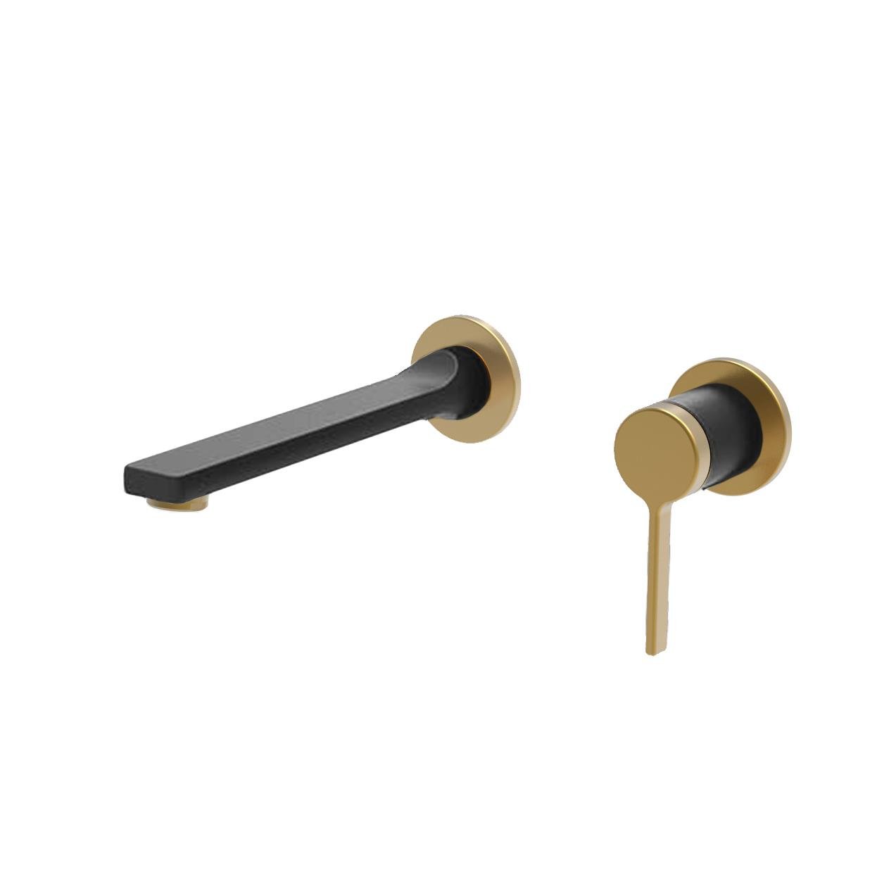 Newarc Bold Ankastre Lavabo Bataryası Siyah/Mat Altın 910571BM