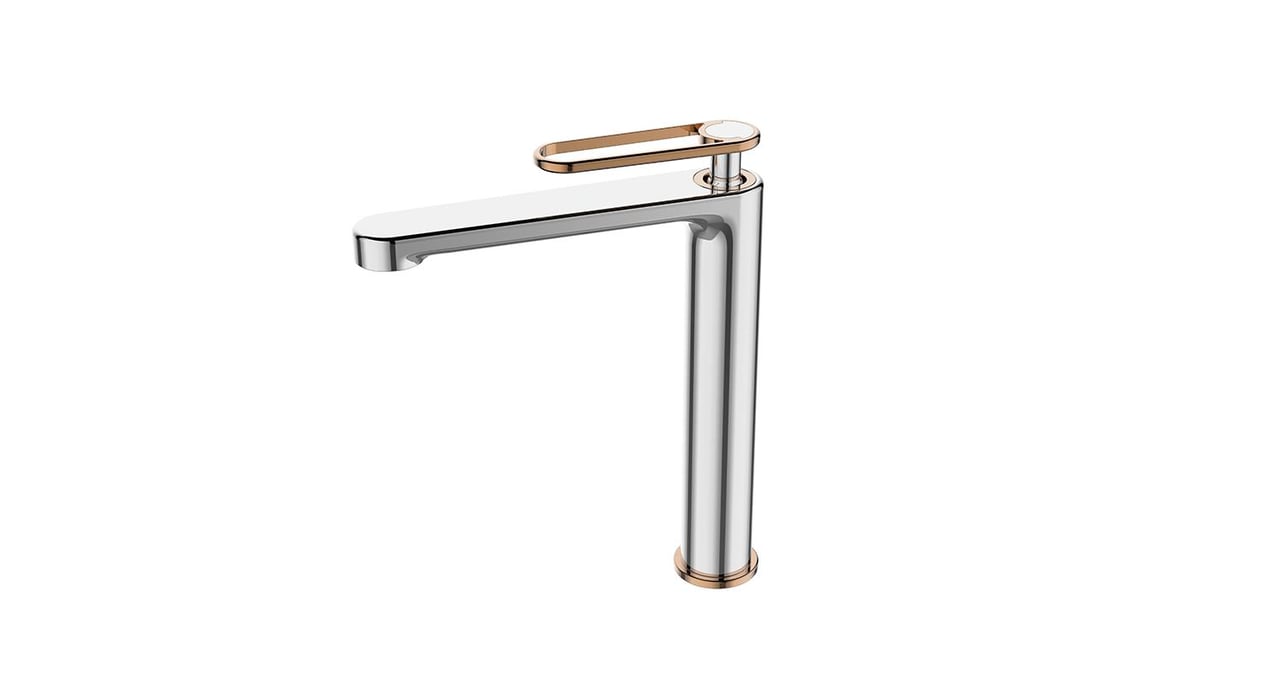 Newarc Zeta Çanak Tipi Lavabo Bataryası Krom/Parlak Bakır 671001