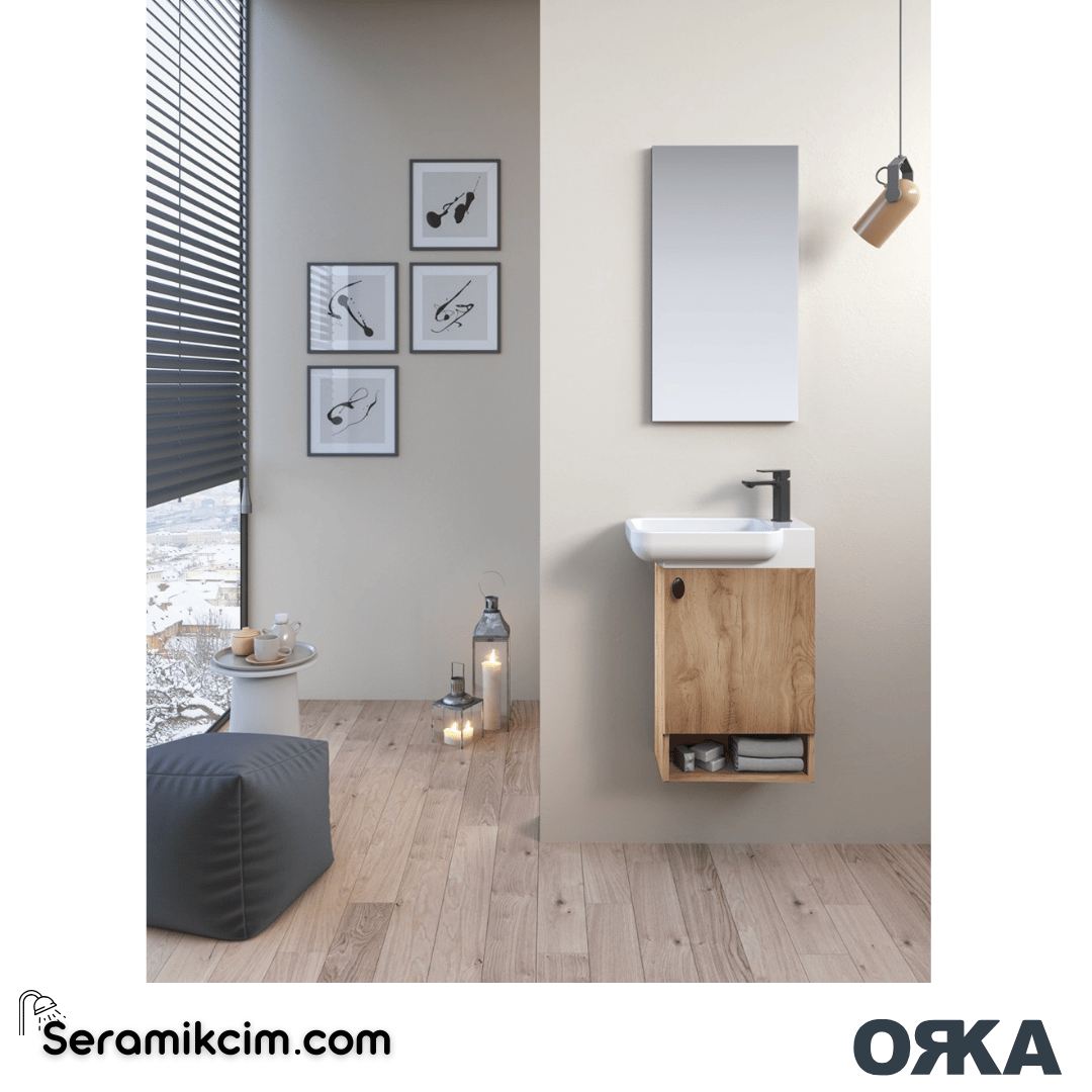 Orka Begonya 55cm Banyo Dolabı Set Legnano - ORK024.55.02.TKM