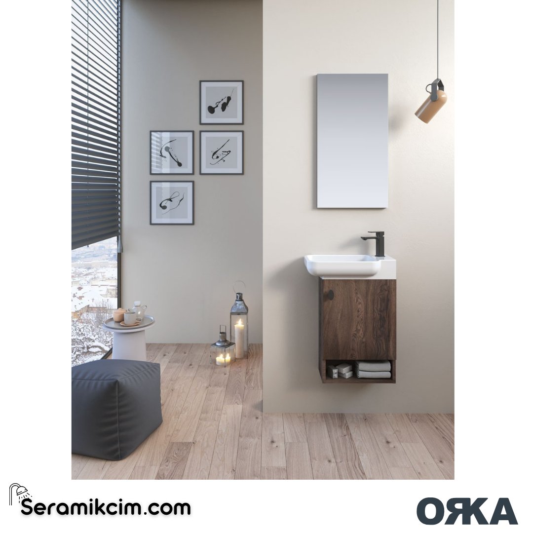 Orka Begonya 55cm Banyo Dolabı Set Navaro - ORK024.55.03.TKM
