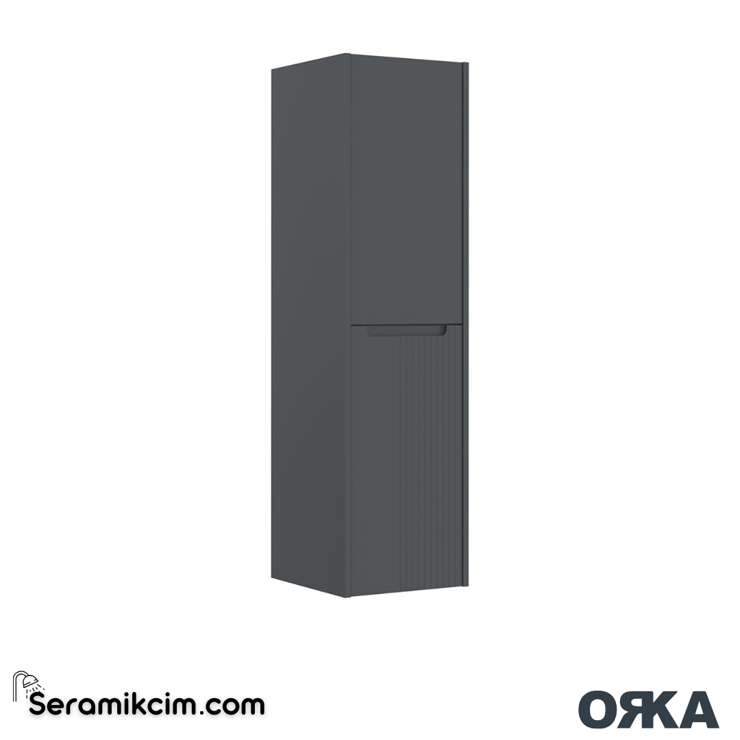 Orka Biella 40cm Boy Dolabı Sağ Mat Antrasit - ORK.BYD1064