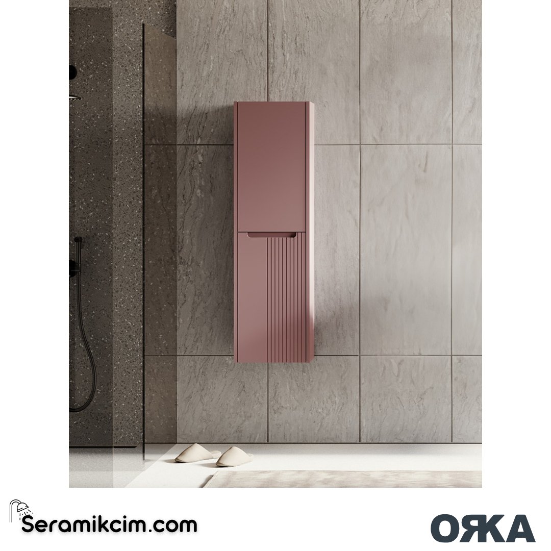 Orka Biella 40cm Boy Dolabı Sağ Mat Pudra - ORK.BYD1067
