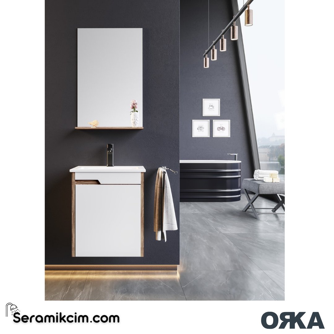 Orka Brick 45cm Banyo Dolabı Set Morgana Kiraz - ORK025.45.01.TKM