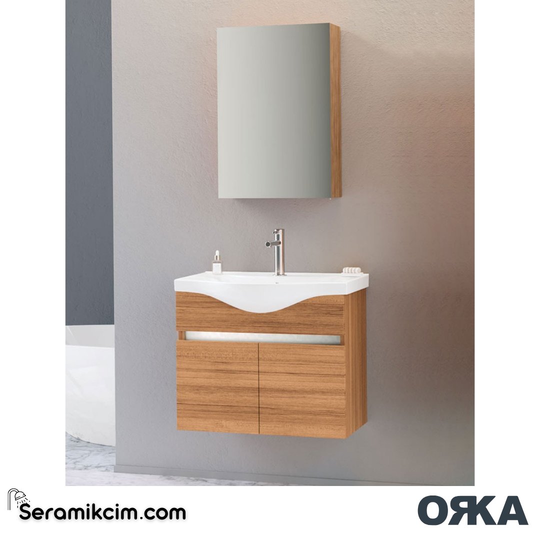 Orka Dinar 65cm Banyo Dolabı Set Beyaz - ORK05.65.01.TKM