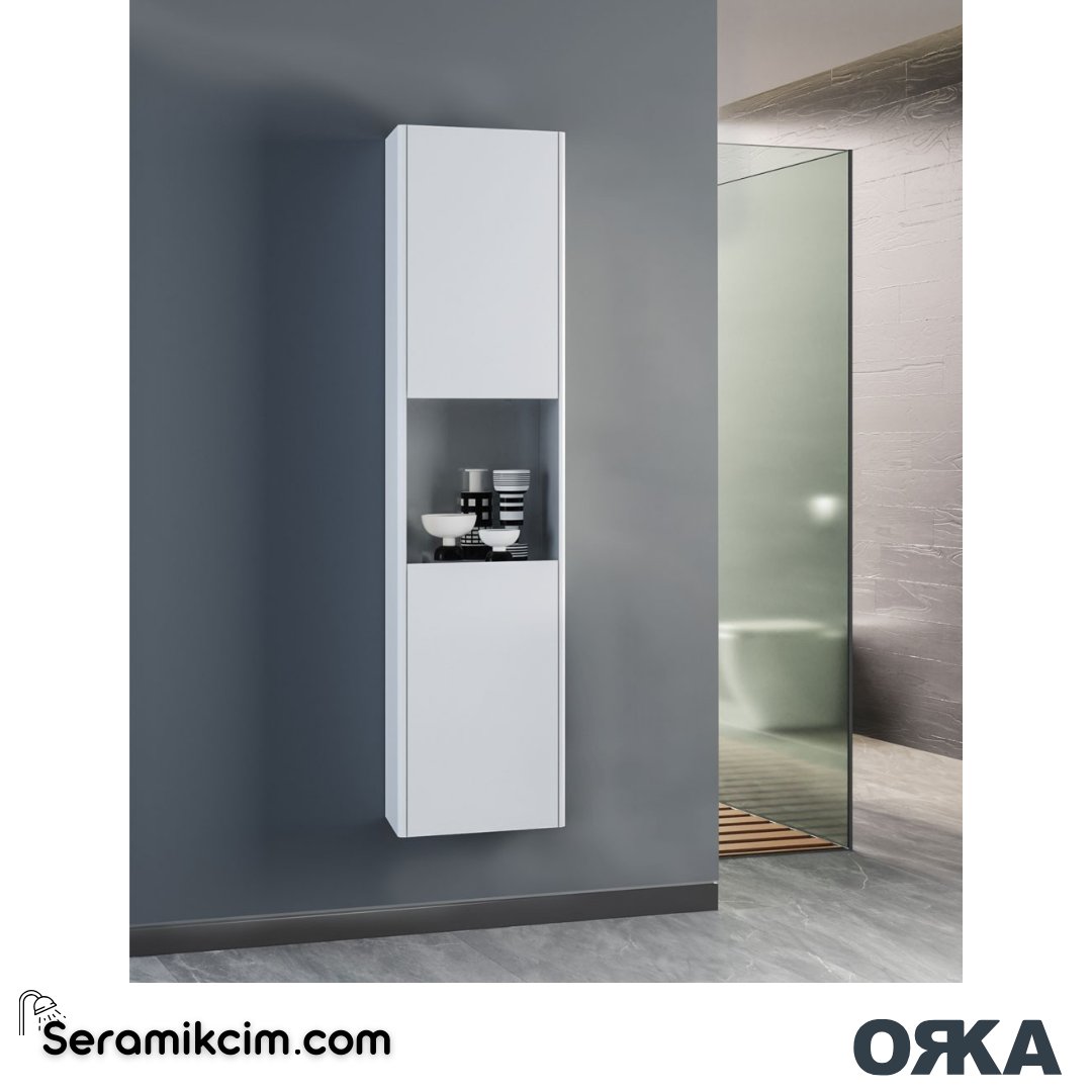Orka Düden 40cm Boy Dolabı (Sağ-Sol) Beyaz - ORK.BYD1186