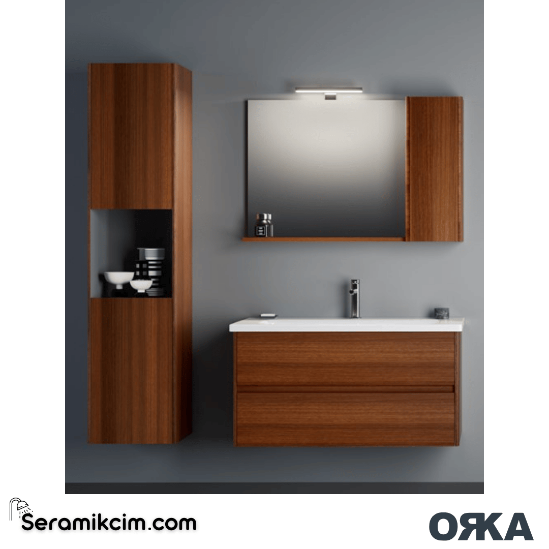 Orka Düden 40cm Boy Dolabı (Sağ-Sol) Odeon Kızıl Ceviz - ORK.BYD1189
