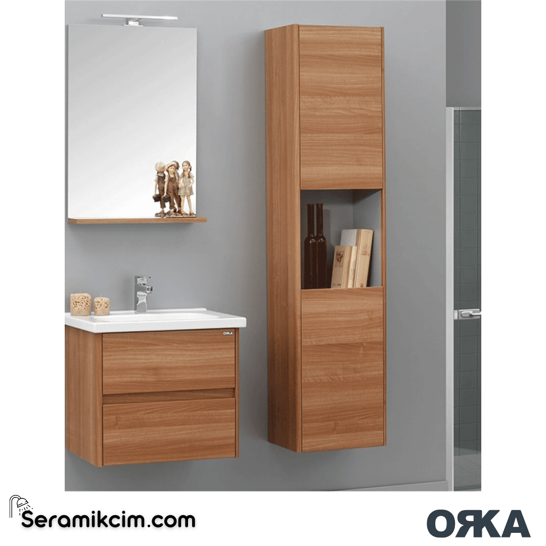 Orka Düden 40cm Boy Dolabı (Sağ-Sol) Teak - ORK.BYD1188