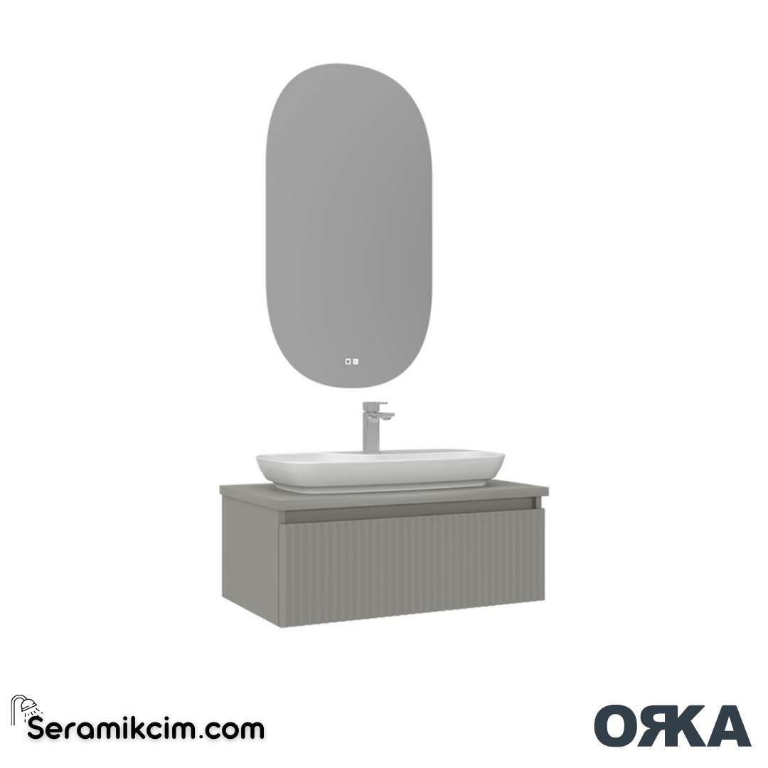 Orka Lentia 80cm Banyo Dolabı Set Mat Kaşmir - ORK15.80.03.TKM