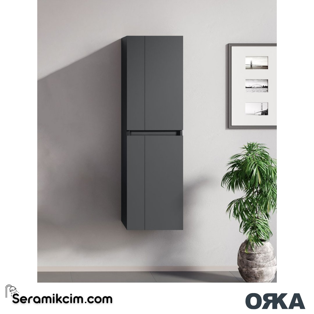Orka Likya 40cm Boy Dolabı (Sağ-Sol) Mat Antrasit - ORK.BYD1115