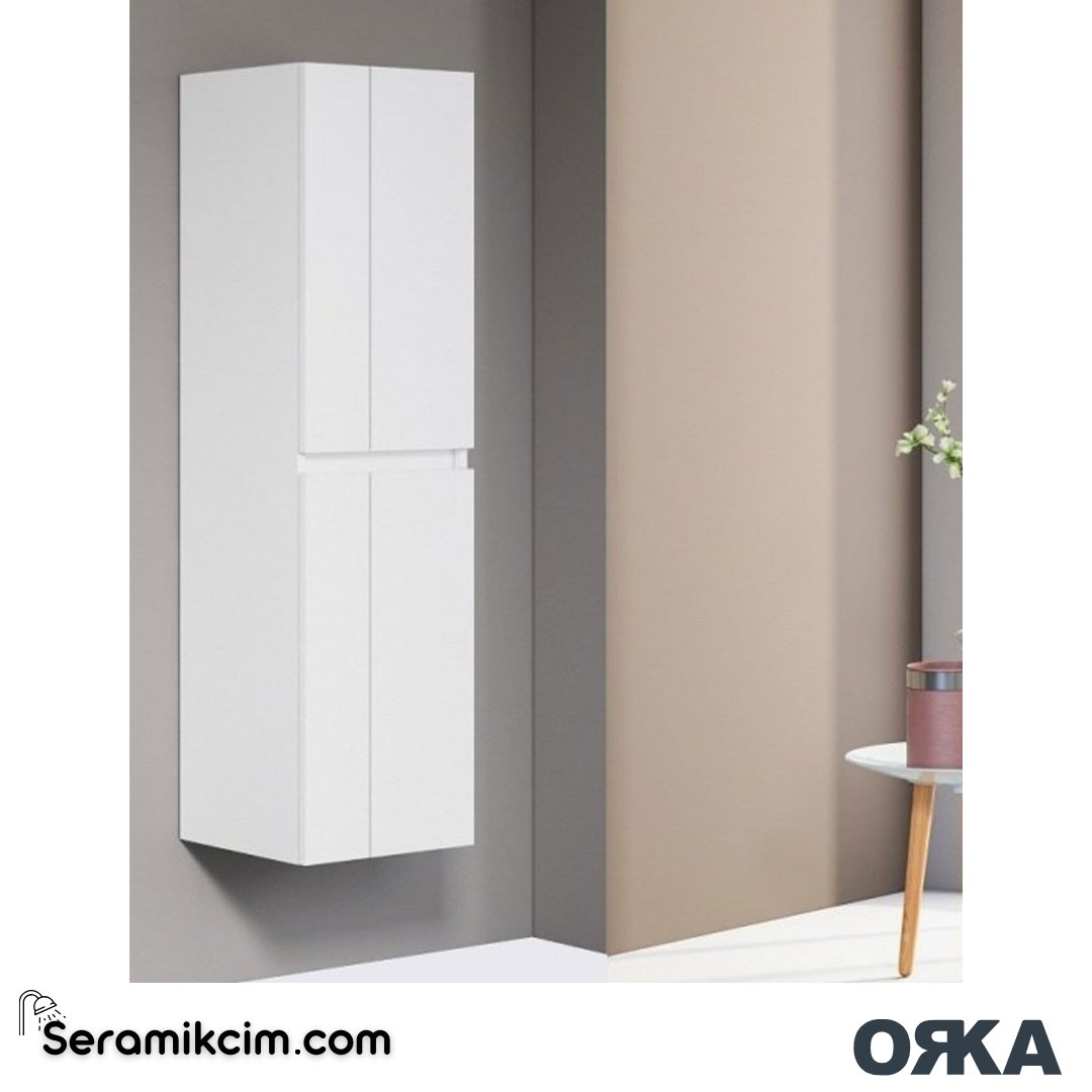 Orka Likya 40cm Boy Dolabı (Sağ-Sol) Mat Beyaz - ORK.BYD1116