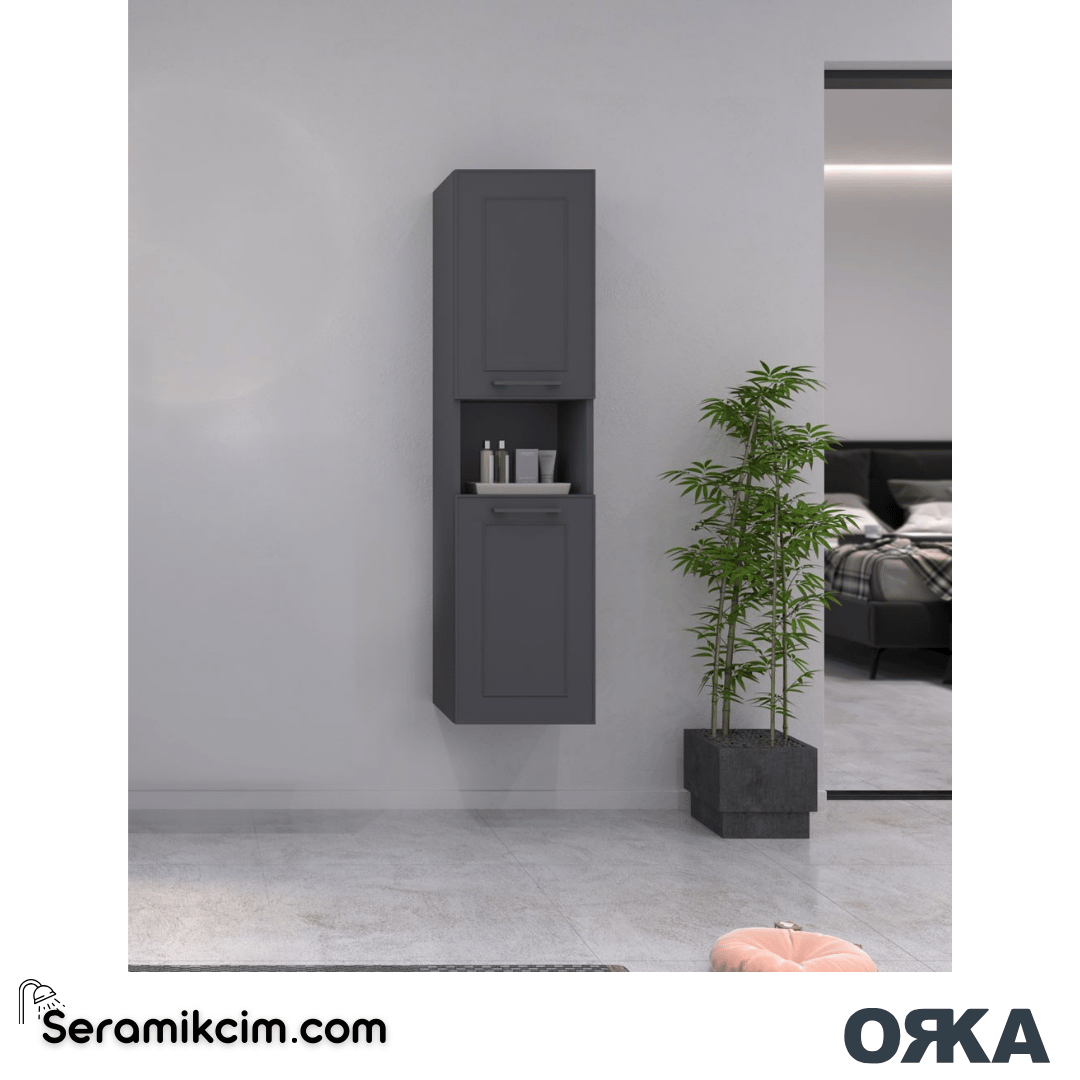 Orka Limpo 35cm Boy Dolabı (Sağ-Sol) Mat Antrasit - ORK.BYD1118