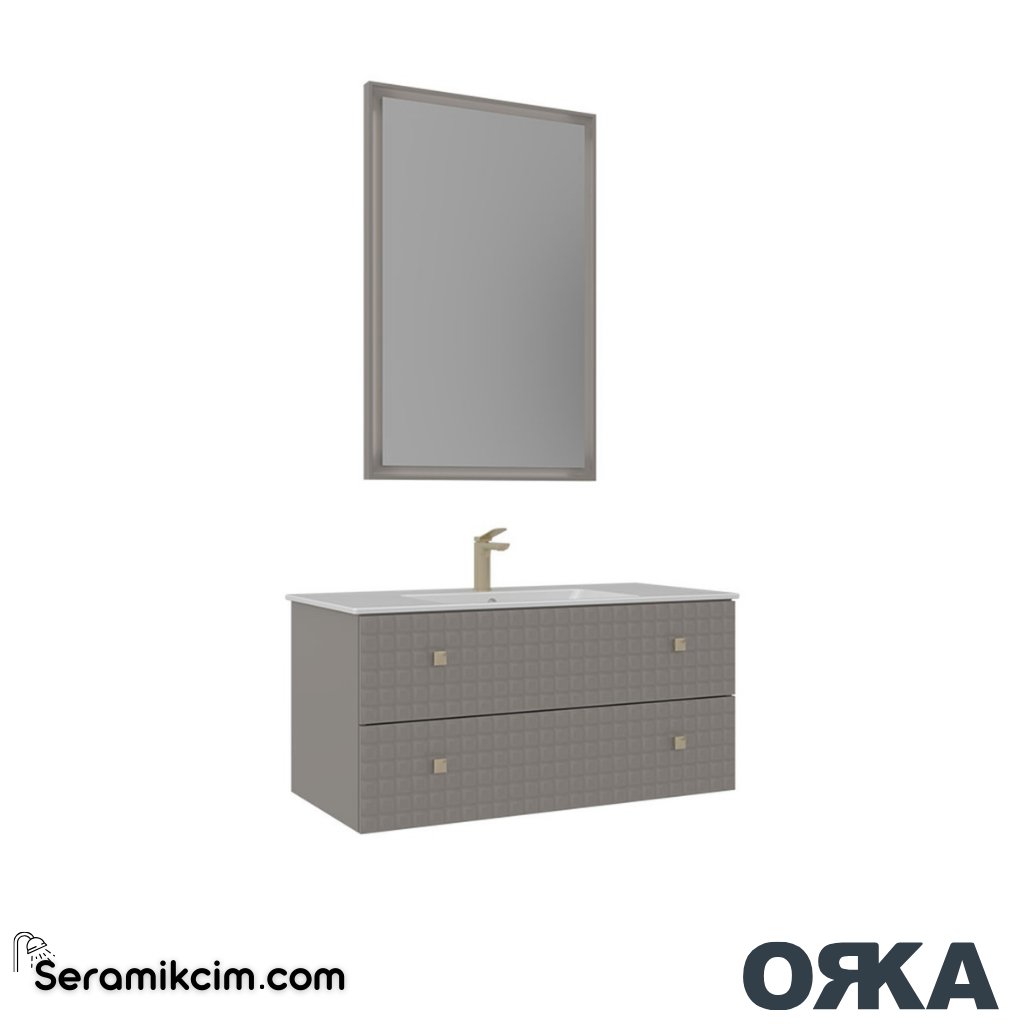 Orka Lipari 100cm Banyo Dolabı Set Asma Mat Vizon - ORK153.100.03.TKM