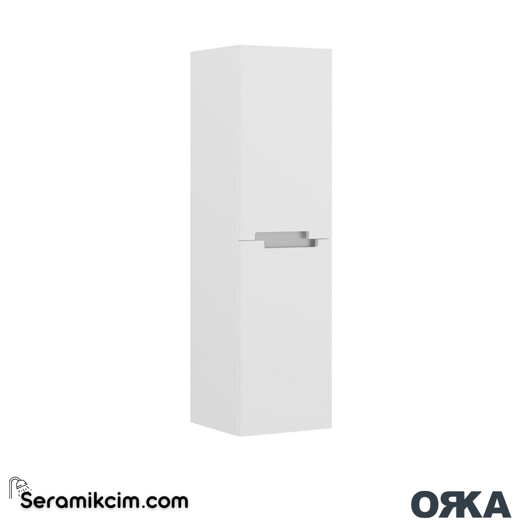 Orka Lodi 40cm Boy Dolabı (Sağ-Sol) Beyaz Gümüş - ORK.BYD1124