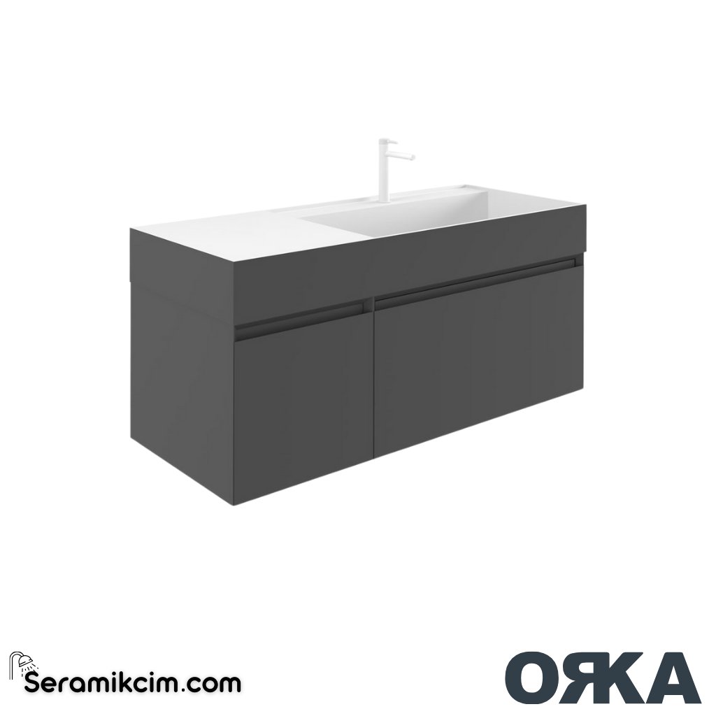 Orka Lusso 80cm Banyo Dolabı Set Mat Antrasit - ORK152.80.01.TKM
