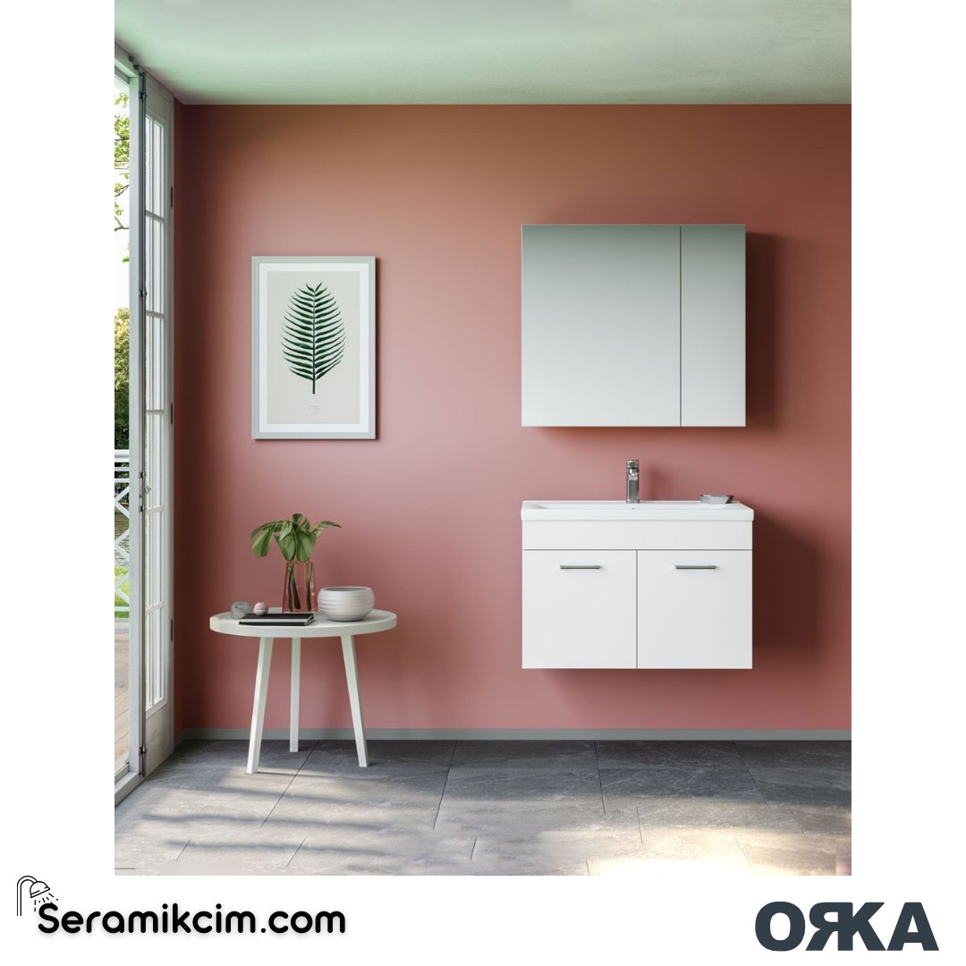 Orka Mars 80cm Banyo Dolabı Set Beyaz - ORK168.80.01.TKM