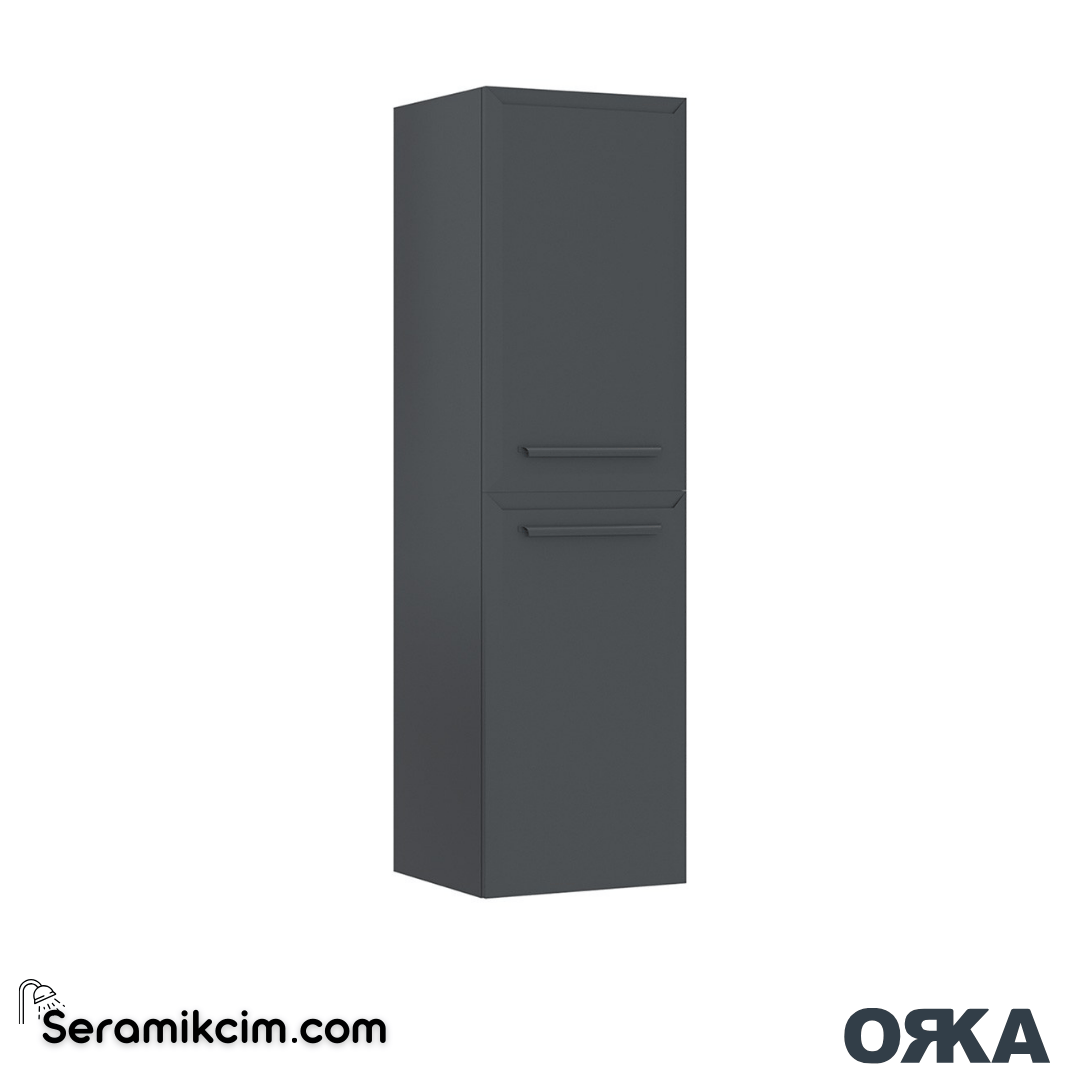 Orka Nuvola 40cm Boy Dolabı (Sağ-Sol) Parlak Antrasit - ORK.BYD1139