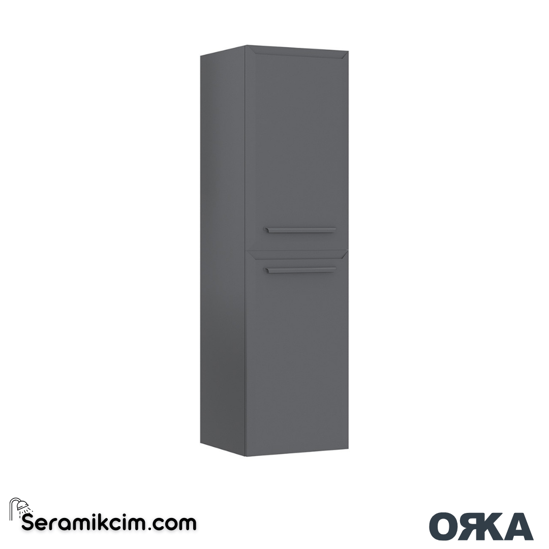 Orka Nuvola 40cm Boy Dolabı (Sağ-Sol) Parlak Gri - ORK.BYD1141