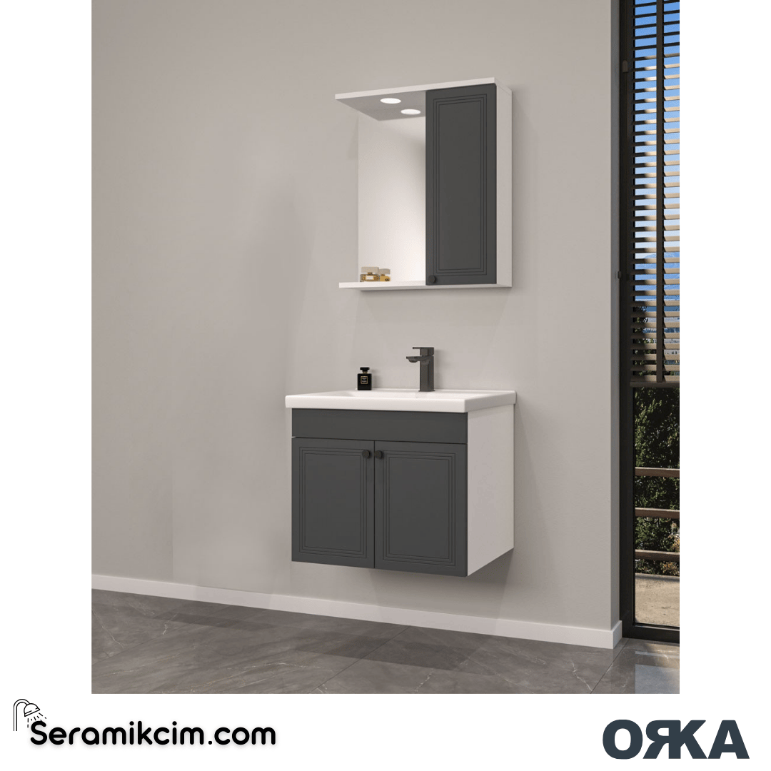 Orka Rio 80cm Banyo Dolabı Set Antrasit - ORK212.80.01.TKM
