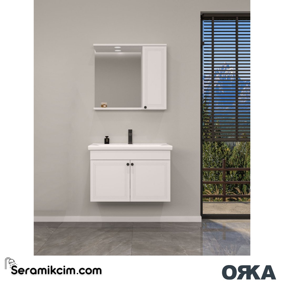 Orka Rio 80cm Banyo Dolabı Set Beyaz - ORK212.80.02.TKM