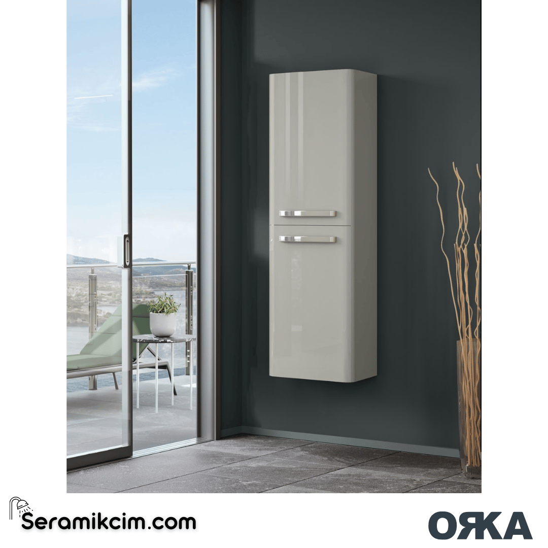 Orka Rose 40cm Boy Dolabı (Sağ-Sol) Parlak Kaşmir - ORK.BYD1093