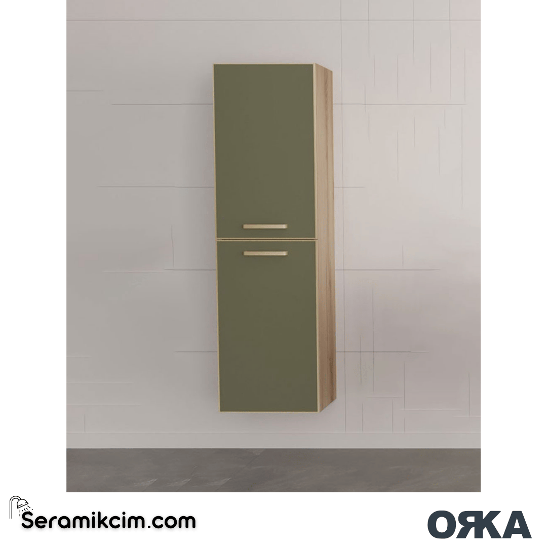 Orka Salerno 40cm Boy Dolabı (Sağ-Sol) Mat Krom Kulp Legnano / Mat Sardunya - ORK.BYD1163