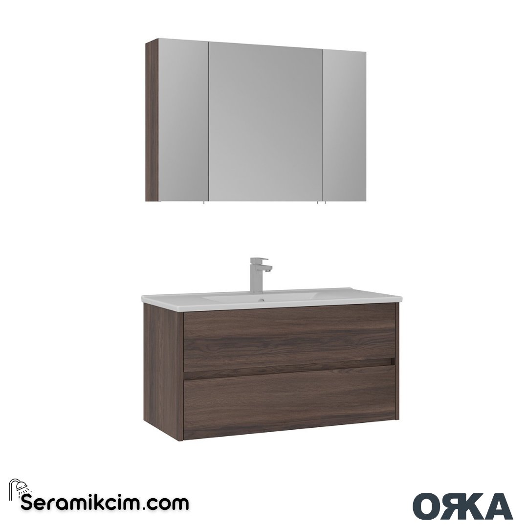 Orka Side 100cm Çekmeceli Banyo Dolabı Set Navaro - ORK225.100.03.TKM