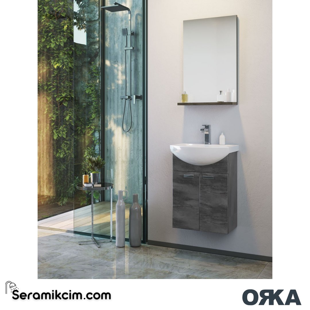 Orka Soma 45cm Banyo Dolabı Set Irony - ORK226.45.02.TKM