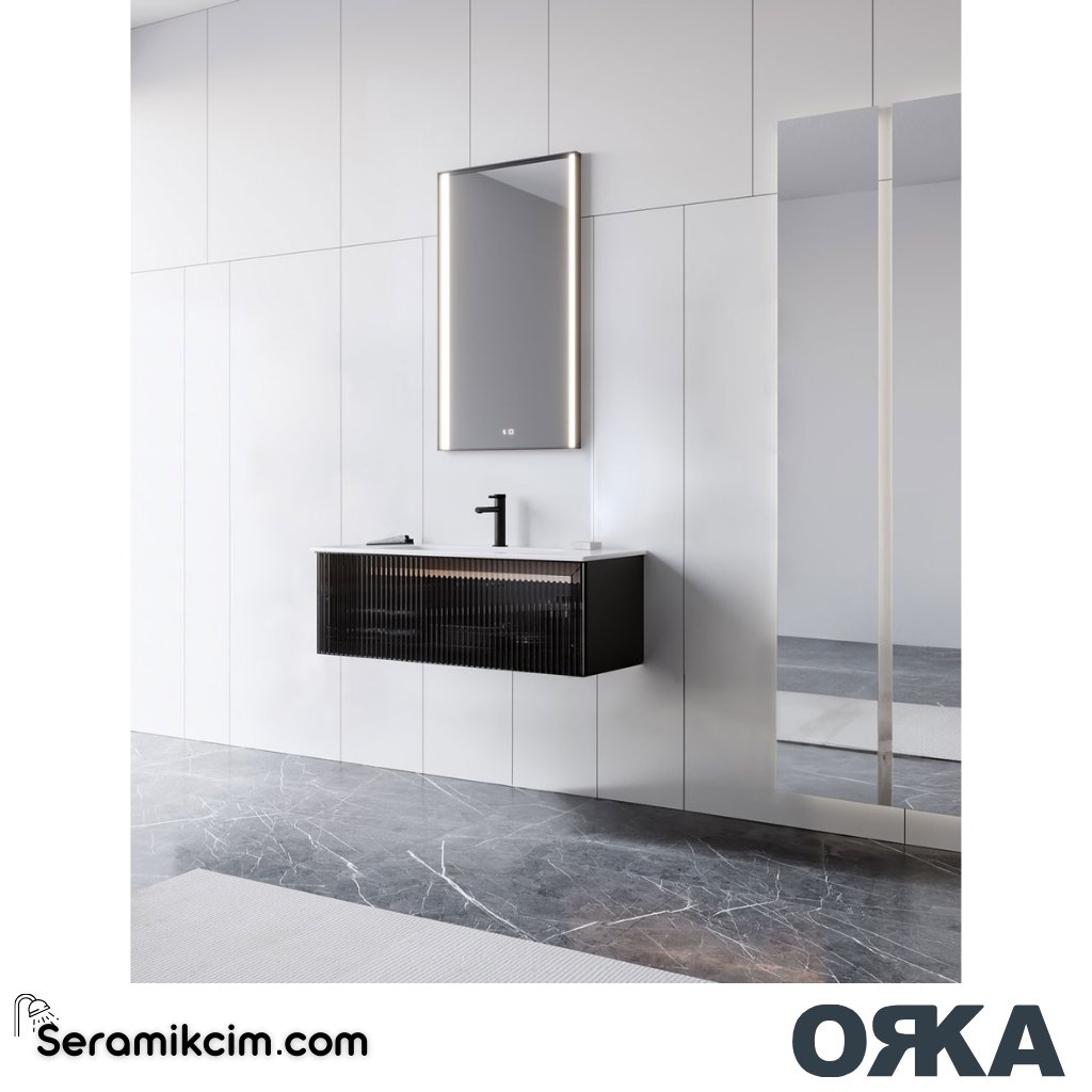 Orka Urban 100cm Banyo Dolabı Set Mat Siyah - ORK25.100.04.TKM