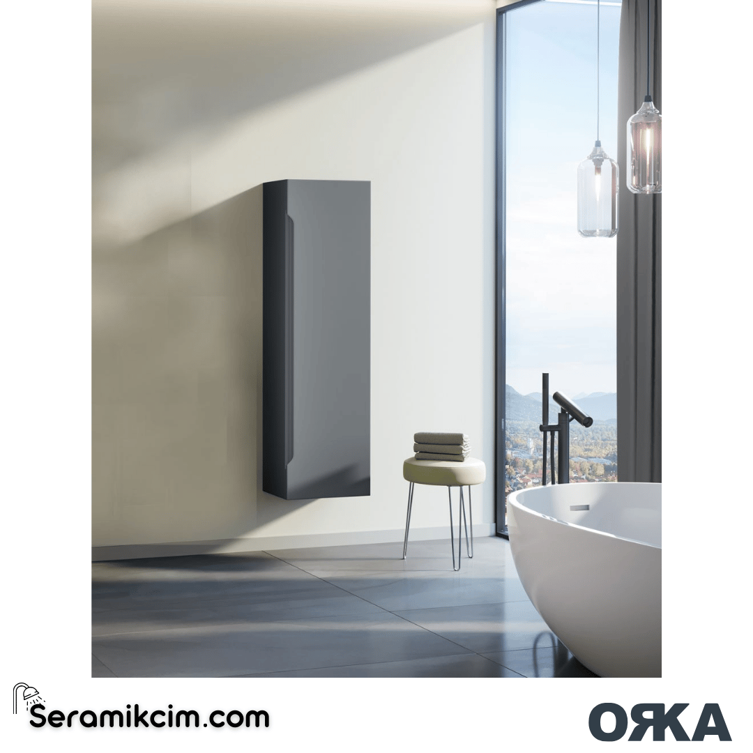 Orka Varna 40cm Boy Dolabı (Sağ-Sol) Mat Antrasit - ORK.BYD1168