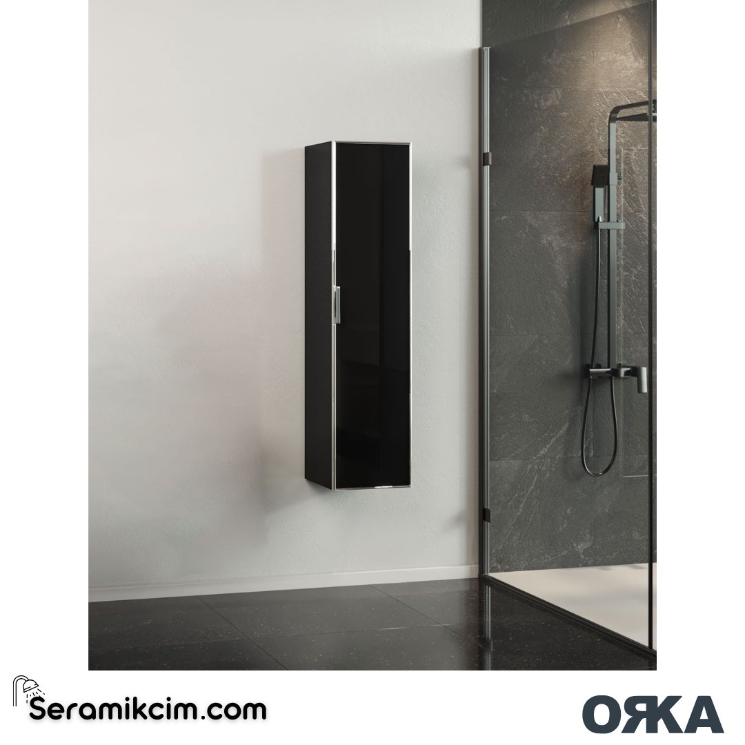 Orka Yalıköy 30cm Boy Dolabı (Sağ-Sol) Siyah - ORK.BYD1180